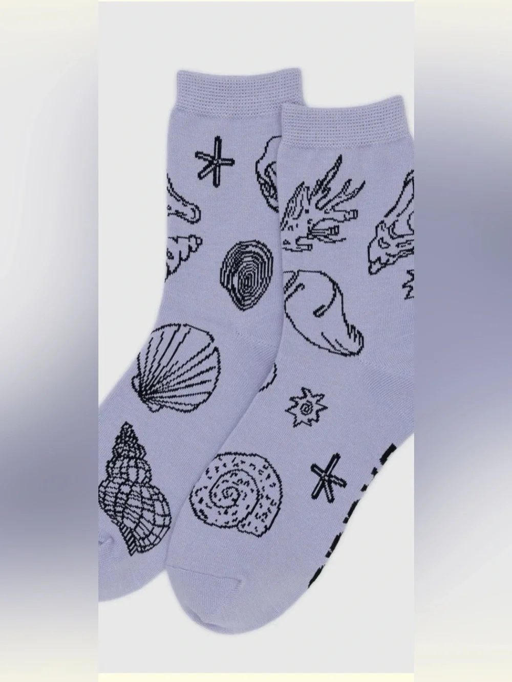 Baggu Crew Socks Shell Light Blue Nautical NEW